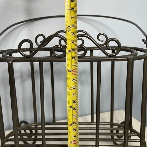 At Home American Metal Wine Basket Rack - Picture 4 of 6